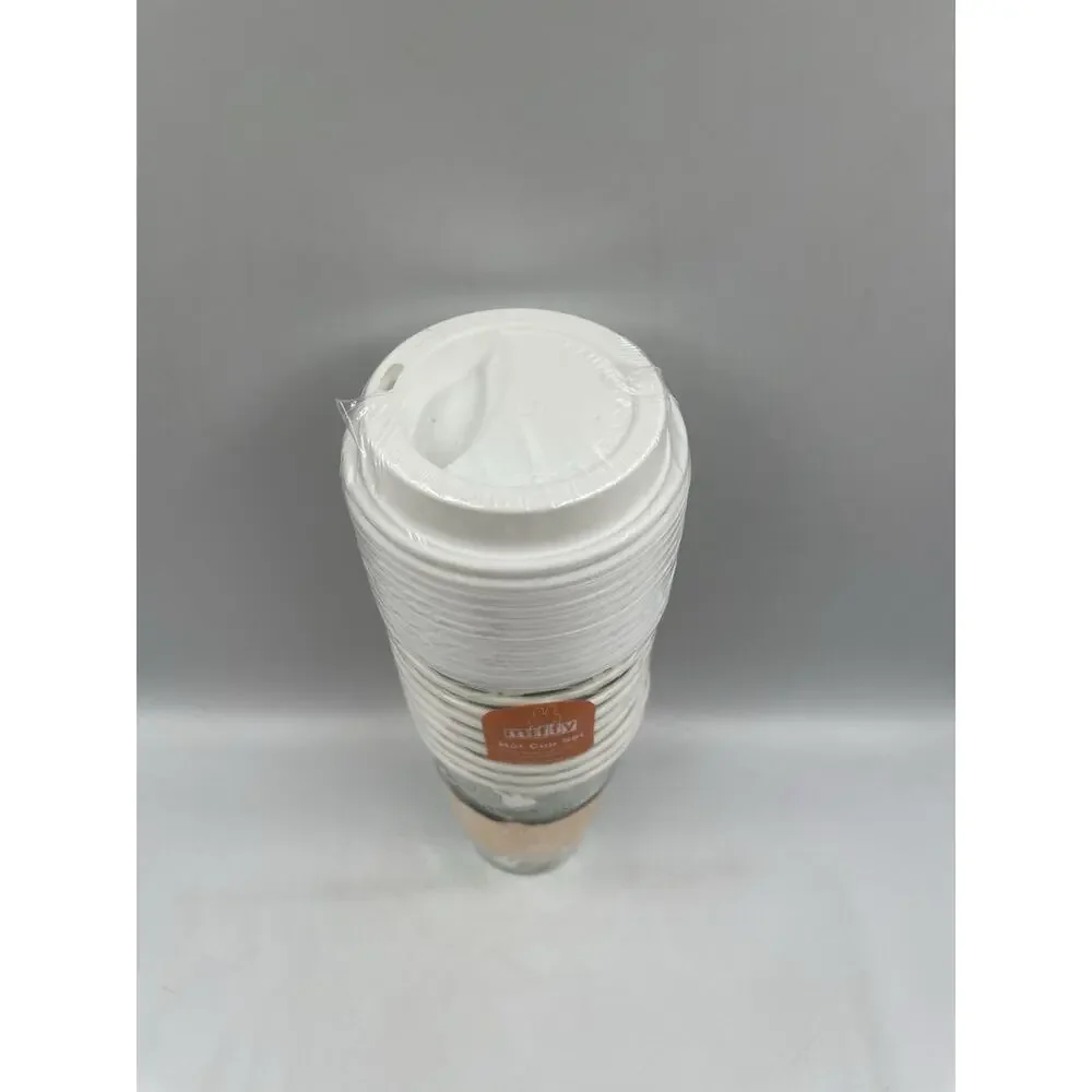 NEW Miffy Set Of 10 Hot Travel Cups 16 Oz With Sleeves & Lids